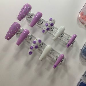 XL PURPLE PRESS ON NAILS HANDMADE